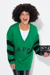 Overzized sweater with striped sleeves