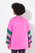 Overzized sweater with striped sleeves