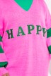 Overzized sweater with striped sleeves