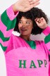Overzized sweater with striped sleeves