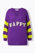 Overzized sweater with striped sleeves