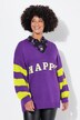 Overzized sweater with striped sleeves