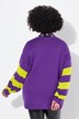 Overzized sweater with striped sleeves