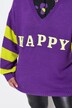 Overzized sweater with striped sleeves