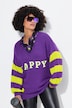 Overzized sweater with striped sleeves