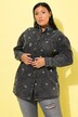 Camicia di jeans dal taglio lungo e oversize con perline