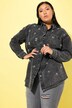 Camicia di jeans dal taglio lungo e oversize con perline