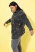 Camicia di jeans dal taglio lungo e oversize con perline