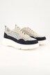 Sneaker di pelle con plateau, soletta sostituibile e larghezza H