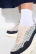 Sneaker di pelle con plateau, soletta sostituibile e larghezza H