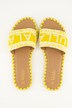 Sandalen, tekst van kraaltjes, traagschuim, wijdte H