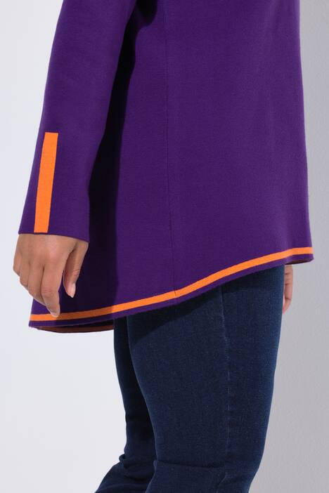 Jersey troyer de punto, punto de doble cara, cuello con cremallera