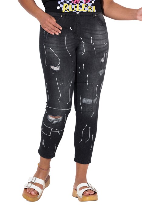 Slim fit jeans with color splashes and 5 pockets