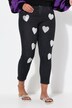 Jeans con taglio dritto, cuori glitterati e cinque tasche