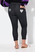 Jeans con taglio dritto, cuori glitterati e cinque tasche