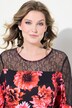 Bluse, A-form, blomstermønster, net-indsatser