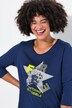 T-Shirt, glitter-stjerne, åben kant