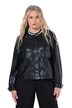 Bunda, kožený vzhled, oversize, kulatý výstřih, dvoucestný zip