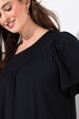 Camicia da notte con cucitura trasversale arricciata, scollo a girocollo e mezze maniche ad aletta