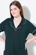Chemise de nuit, col à revers et manches courtes, passepoils fantaisie
