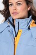 Parka técnica, capucha, cuello alzado, cremallera