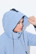 Parka técnica, capucha, cuello alzado, cremallera