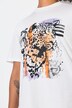 Camiseta, Boxy Fit, estampado de leopardo, media manga