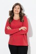 T-shirt rayé, manches longues et décolleté rond