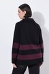 Pull à col roulé et manches longues, larges rayures et fermeture à glissière