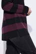 Pull à col roulé et manches longues, larges rayures et fermeture à glissière
