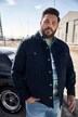 Men+ jeansjakke, kulørt denim, brystlommer, op til 8XL
