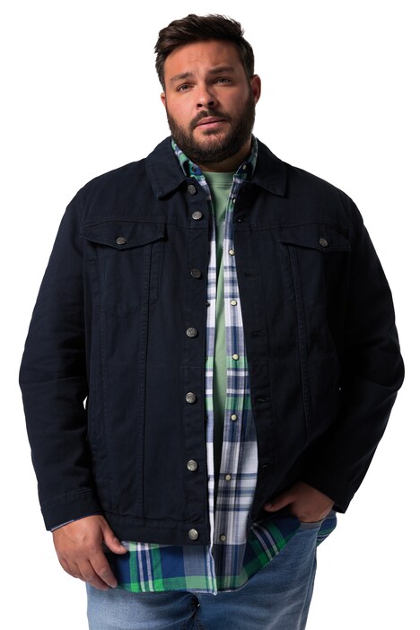 Džínová bunda Men+, barevná džínovina, náprsní kapsy, do 8XL