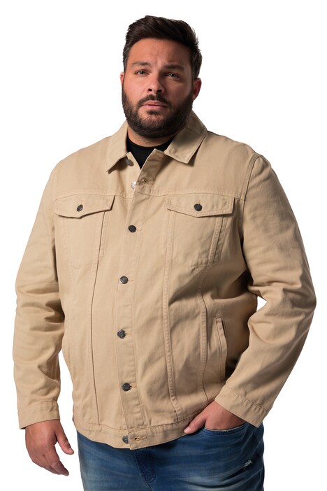 Džínová bunda Men+, barevná džínovina, náprsní kapsy, do 8XL