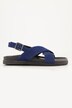 Denim sandalen, gekruiste bandjes, wijdte H
