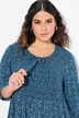 Smockbluse, blomsterprint, A-linje, rund hals, 3/4-ærmer
