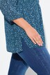 Smockbluse, blomsterprint, A-linje, rund hals, 3/4-ærmer