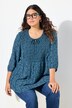 Smockbluse, blomsterprint, A-linje, rund hals, 3/4-ærmer