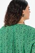 Smockbluse, blomsterprint, A-linje, rund hals, 3/4-ærmer