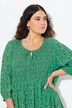 Smockbluse, blomsterprint, A-linje, rund hals, 3/4-ærmer