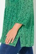 Smockbluse, blomsterprint, A-linje, rund hals, 3/4-ærmer