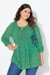 Smockbluse, blomsterprint, A-linje, rund hals, 3/4-ærmer