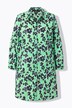 Lang bluse, blomster, A-linje, skjortekrage, lange ermer