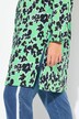 Lang bluse, blomster, A-linje, skjortekrage, lange ermer