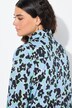 Chemisier long à fleur, coupe évasée, col chemise et manches longues
