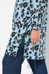 Chemisier long à fleur, coupe évasée, col chemise et manches longues