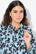 Chemisier long à fleur, coupe évasée, col chemise et manches longues
