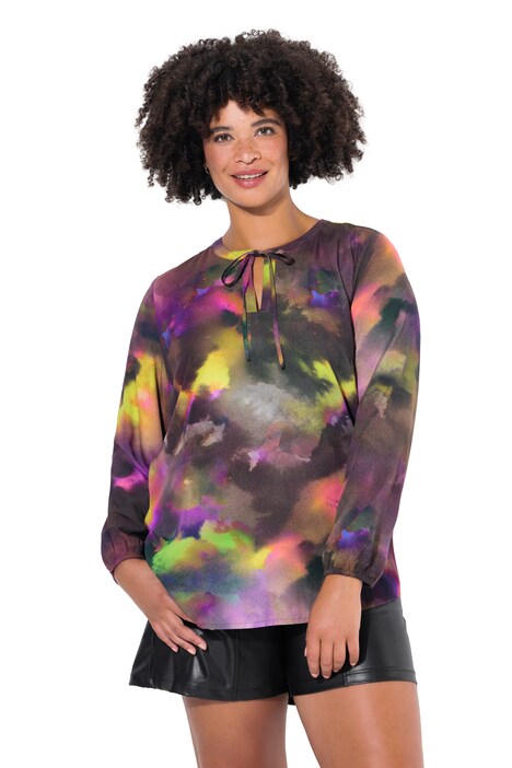 Tunic with batik pattern and long sleeves
