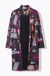 Kaftan, oversized, heldekkende trykk, satengfôr