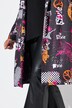 Kaftan, oversized, heldekkende trykk, satengfôr