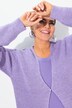 Cardigan, pailletter, oversize, rib, V-udskæring
